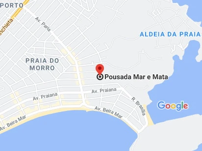 Mapa com a localização da pousada